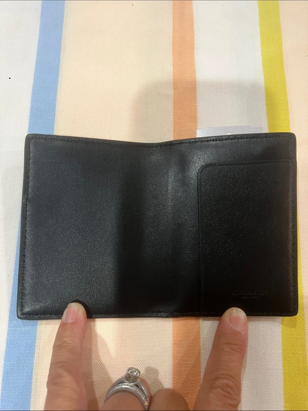 Coach Charcoal Signature Card Case QB04G MGNTC CRD CSE SIG 91660 QB/charcoal